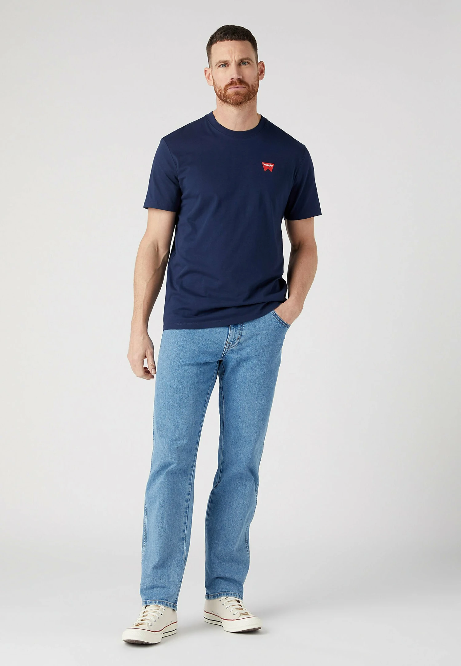 Wrangler Sign Off - T-Shirt Basic - Navy 4 Wrangler Sign Off - T-Shirt Basic - Navy - Afbeelding 2