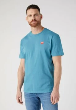 Wrangler Sign Off - T-Shirt Basic - Storm Blue