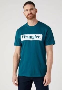 Wrangler T-Shirt Print - Deep Teal Green