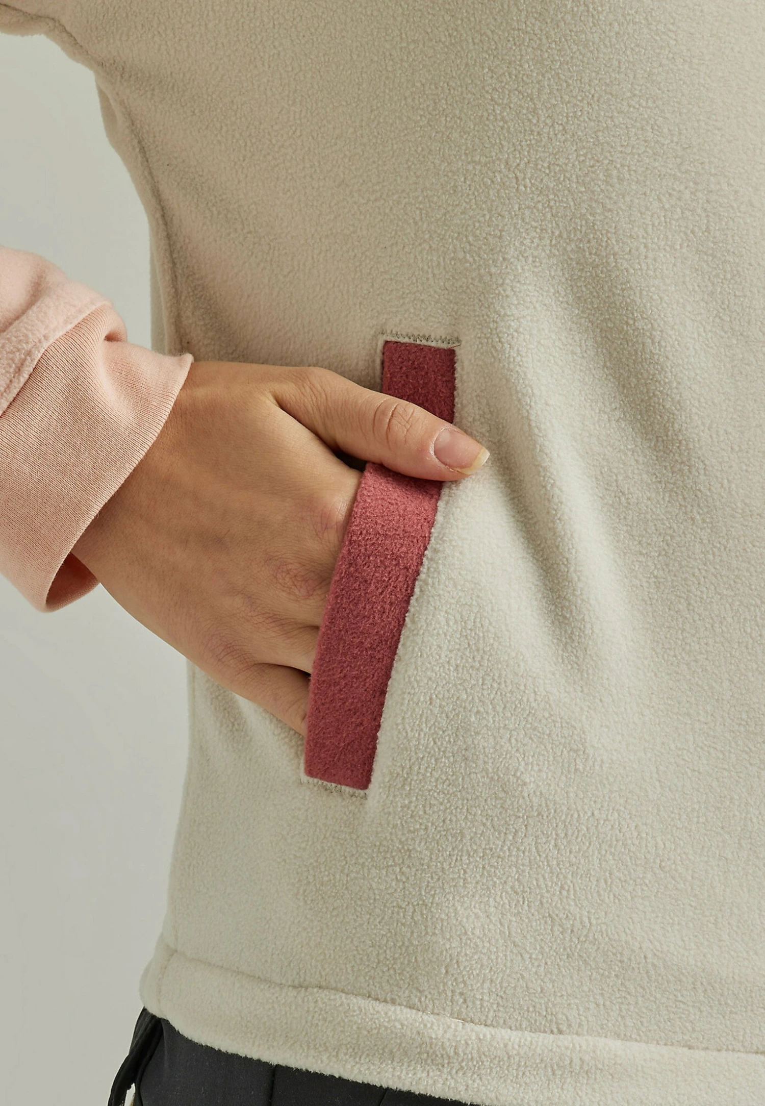 Wrangler 1/4 Zip Popover - Fleece Trui - Rose Cloud 7 Wrangler 1/4 Zip Popover - Fleece Trui - Rose Cloud - Afbeelding 5